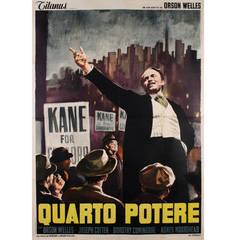 Vintage Italian Movie Poster for "Citizen Kane, " 1948