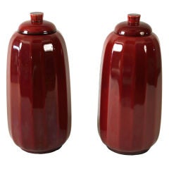 Pair of Deco Period Lidded Jars by Paul Milet for Sevres