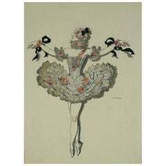Original deco period costume design by George Barbier
