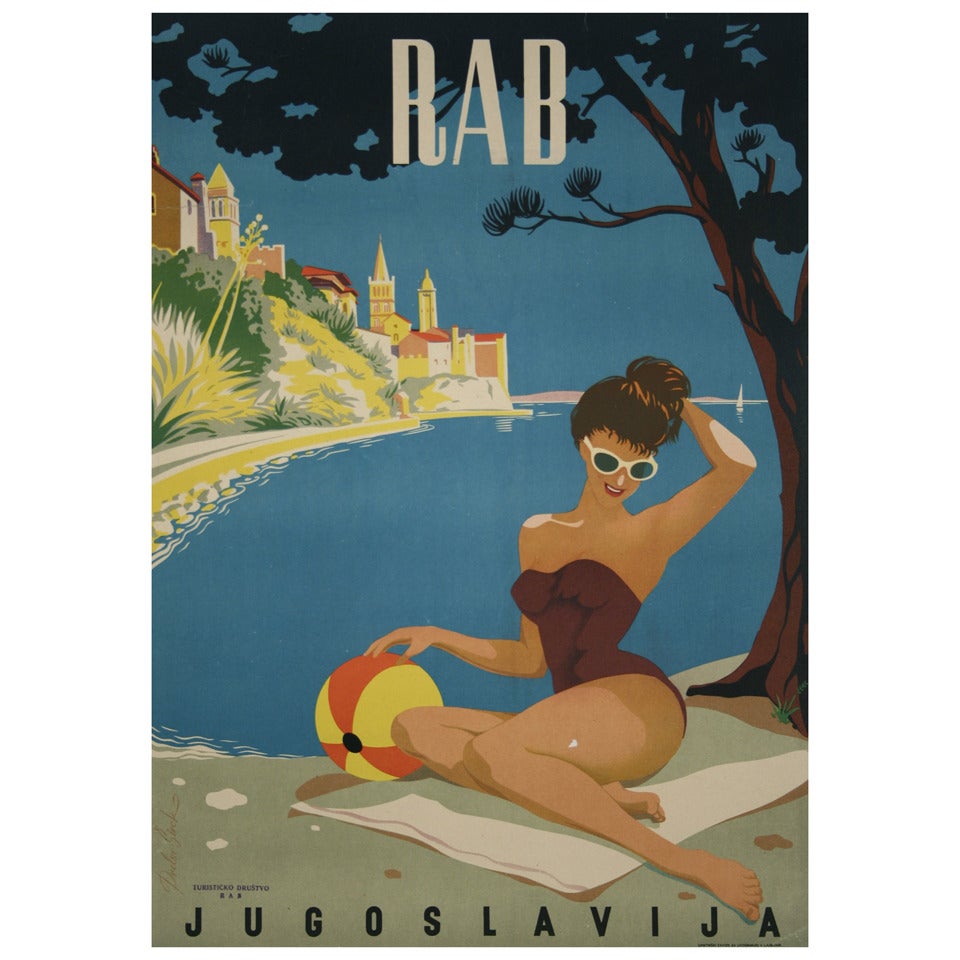 Vintage Yugoslavian Travel Poster by Sirok