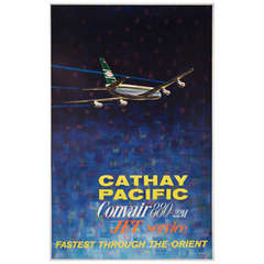 Vintage "Cathay Pacific, "  American Air Travel Poster