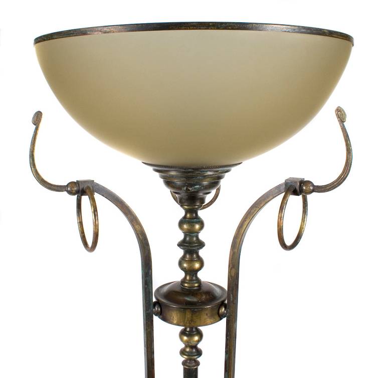Unknown Midcentury Patinated Bronze Floor Lamp
