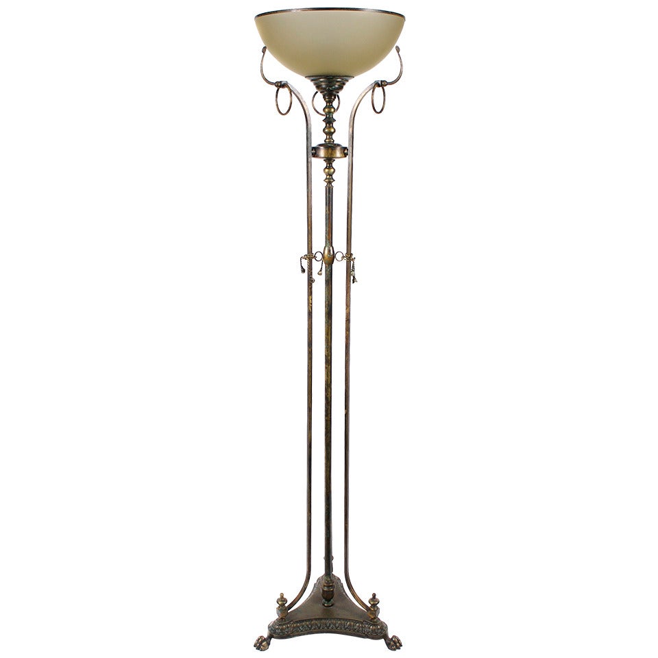 Midcentury Patinated Bronze Floor Lamp