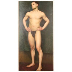 Oil on Canvas Male Figure Study by Cordelia Brooks