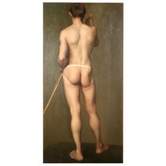 Oil on Canvas Male Figure Study by Cordelia Brooks