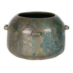 Clement Massier Four Handled Ceramic "Lily Bowl, " c. 1900
