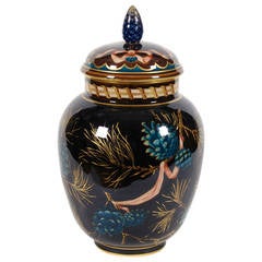 German Late 19th Century Porcelain Lidded Pinecone Jar by KPM