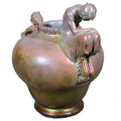Hungarian Art Nouveau Period Ceramic Vase by Zsolnay, circa 1902-1903 8