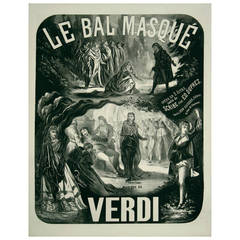Early French Verdi Opera Poster by Emile Charles Dameron