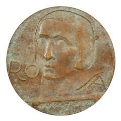 Italian Cast Bronze Plaque by Giorgio Morigi, 1930