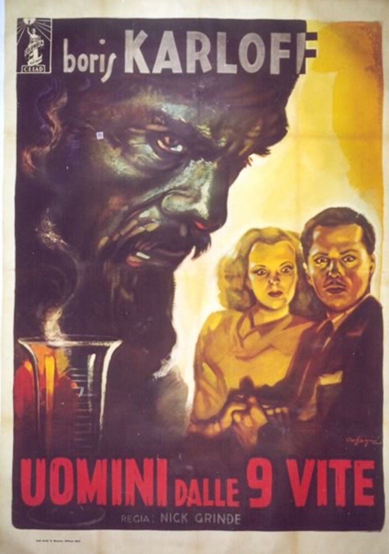 Italian Horror Movie Poster by Cafagni, c. 1940s For Sale