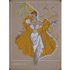 "Tabarin," an Original French Costume Design by H. R. Fost, circa 1940s 7
