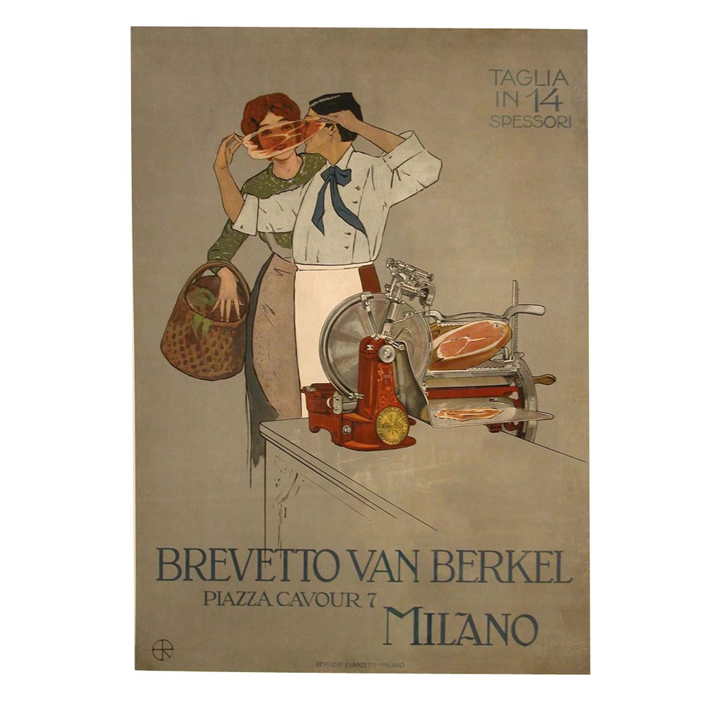 Italian Art Nouveau Period Poster by Aleardo Terzi, 1905 For Sale