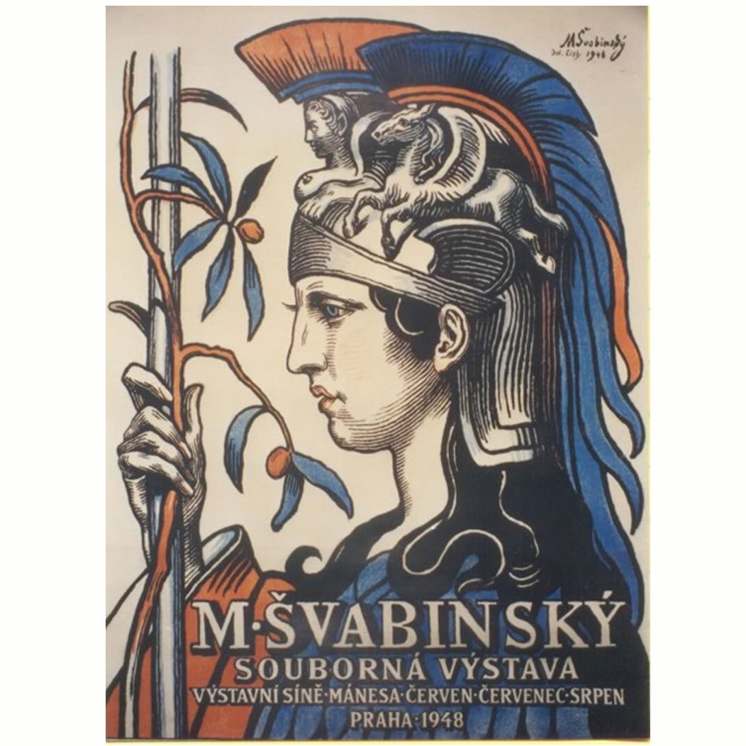 Czechoslovakian Exhibition Poster by Max Svabinsky, 1948
