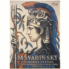 Czechoslovakian Exhibition Poster by Max Svabinsky, 1948