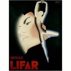 "Serge Lifar," French Art Deco Period Dance Poster by Paul Colin, 1935 11