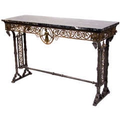 American Bronze and Iron Console/Table in the Style of Oscar Bach, c. 1930s