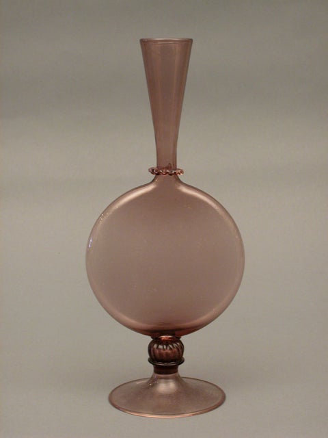 Italian Venini Amethyst Glass Pilgrim Flask, c. 1920s