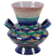 German Secessionist Period Glazed Earthenware Vase, circa 1910 11
