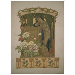 Set of Four French Art Nouveau "Seasons" by Elisabeth Sonrel, 1890