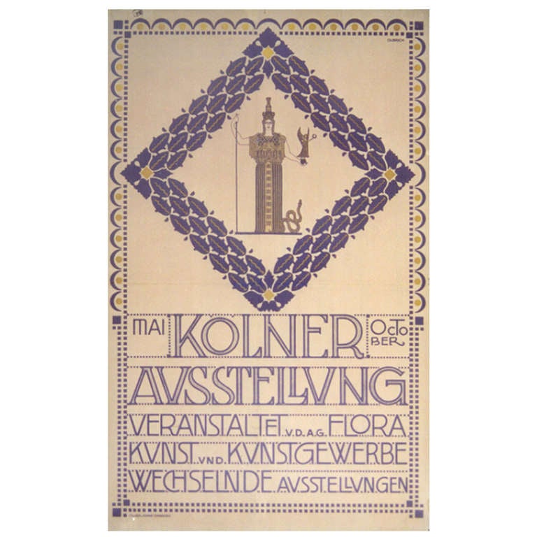 German Secession Period Poster by Joseph Maria Olbrich, 1907 at 1stDibs