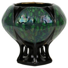Large Art Nouveau Period Porcelain Compote by Eduard Stellmacher