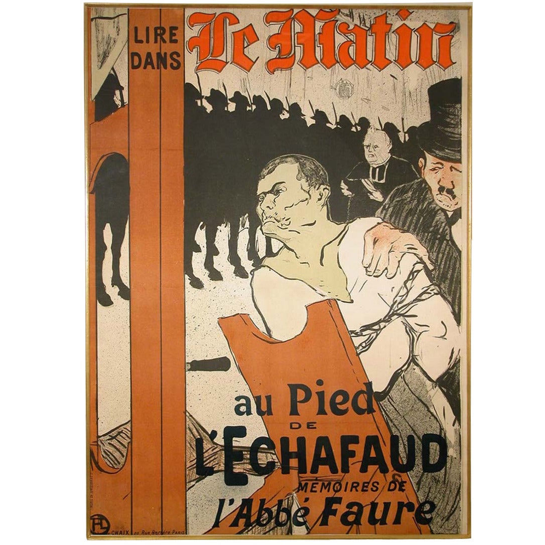 "Au Pied de L'Echafaud, " an Original Poster by Toulouse-Lautrec, 1893