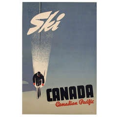 Vintage "Ski Canada, " a Canadian Pacific Travel Poster by Peter Ewart, 1941