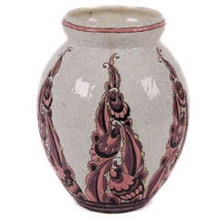 Belgian Art Deco Period Earthenware Vase by Boch Freres, circa 1920s