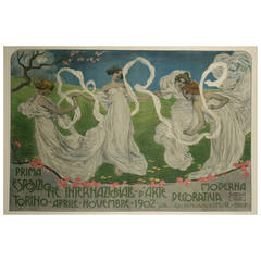 Italian Art Nouveau Period Exhibition Poster by Leonardo Bistolfi, 1902 12