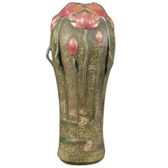 Austrian Art Nouveau Period "Water Lillies" Vase by Amphora