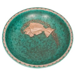 Swedish Stoneware "Argenta" Bowl by Wilhelm Kage