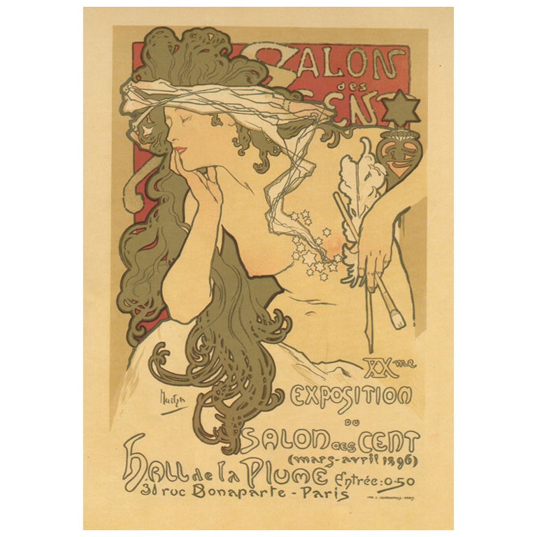 Original Art Nouveau Period Poster by Alphonse Mucha