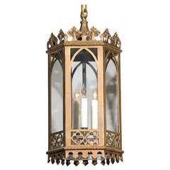 19th c. Cast Bronze New York City Gothic Style Lantern