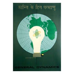Vintage "Atoms for Peace, " General Dynamics Poster by Eric Nitsche, 1955