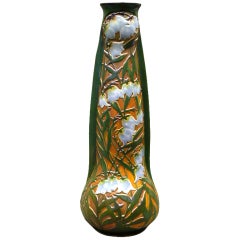 Tall Art Nouveau Period Glazed Earthenware "Bluebell" Vase by Zsolnay 2