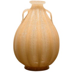 Venetian Glass Pulegoso Vase by Martinuzzi, 1930's