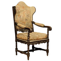Carved English Wing Chair