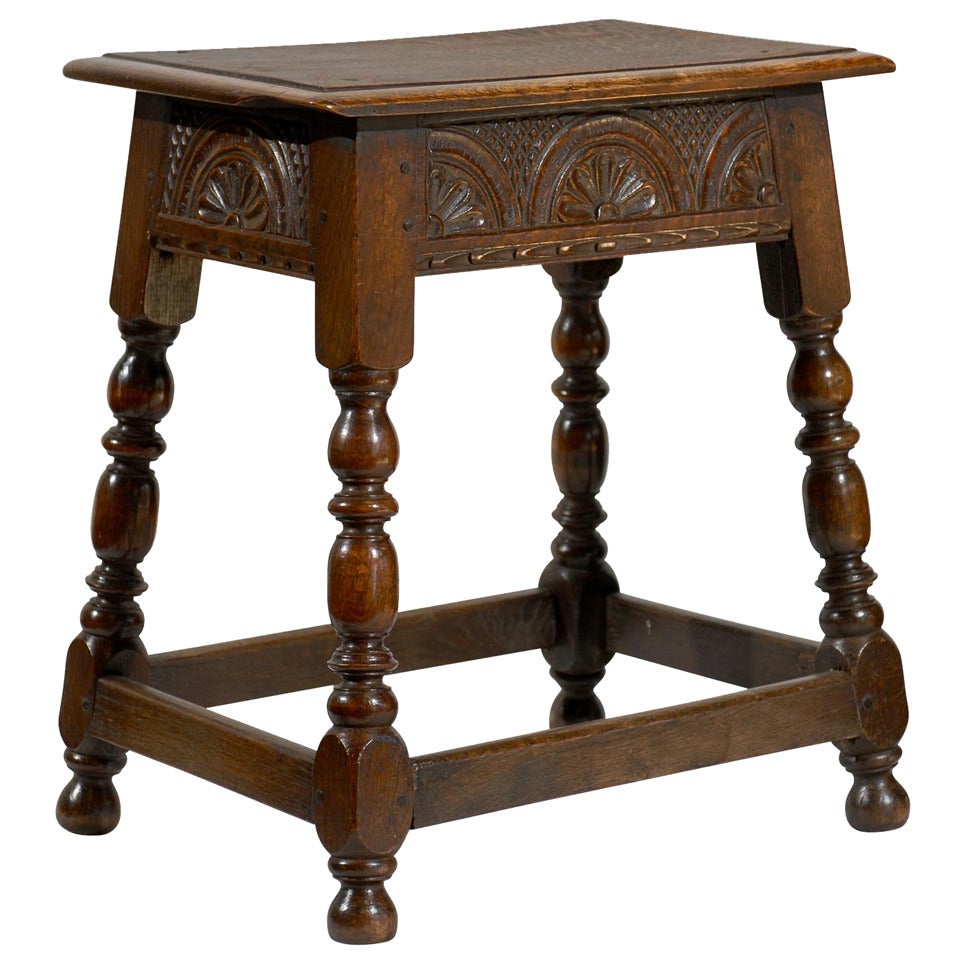 Circa 1850 Lovely English Oak Joint Stool