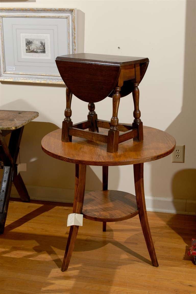 Victorian English Swivel Top Drop Leaf Table circa 1900