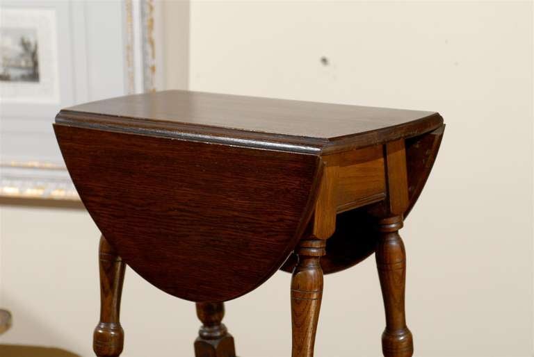 English Swivel Top Drop Leaf Table circa 1900 3