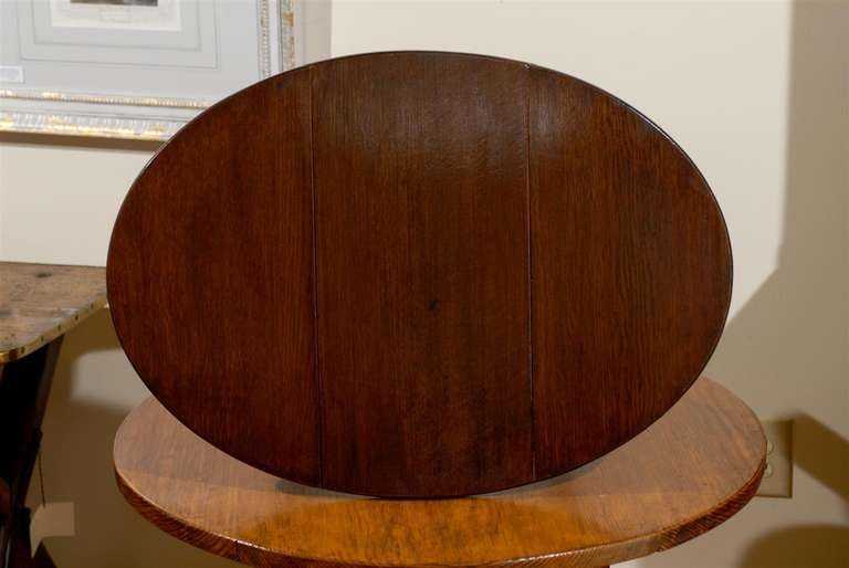 Wood English Swivel Top Drop Leaf Table circa 1900