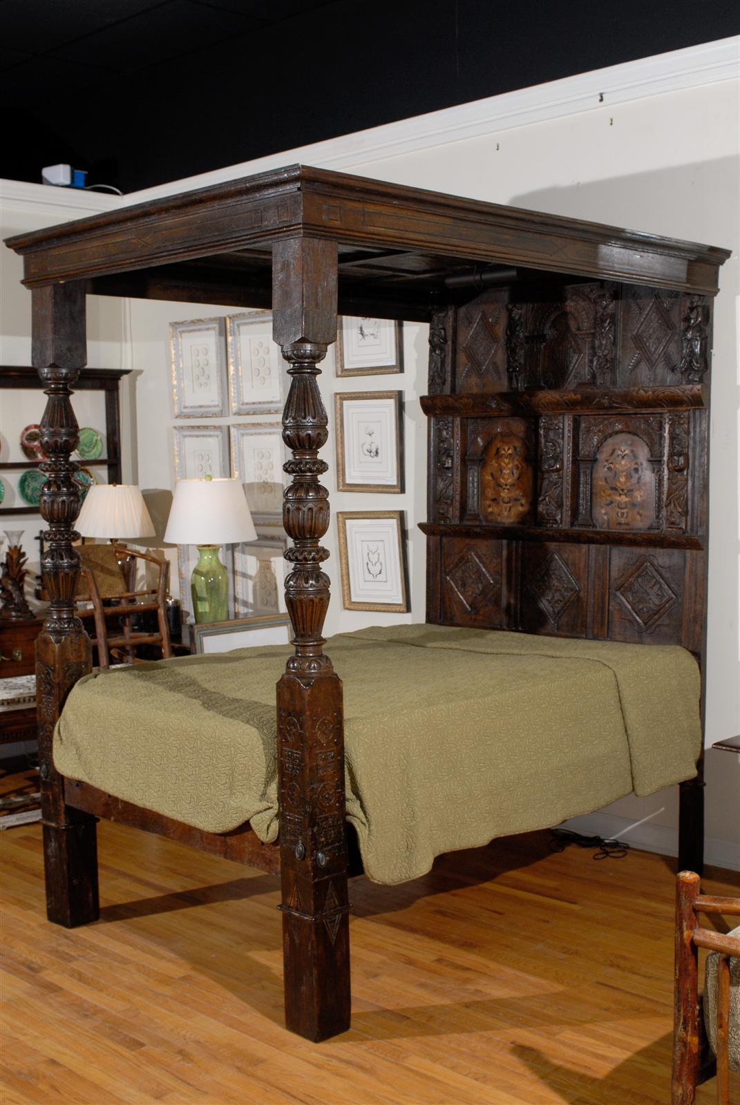 17th Century English Joined Tester Bed In Good Condition In Atlanta, GA