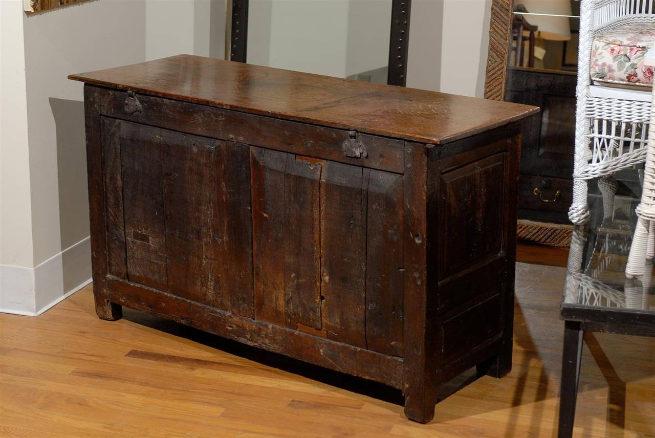 Hand-Crafted Wonderful Example of 18th Century English Oak Coffer