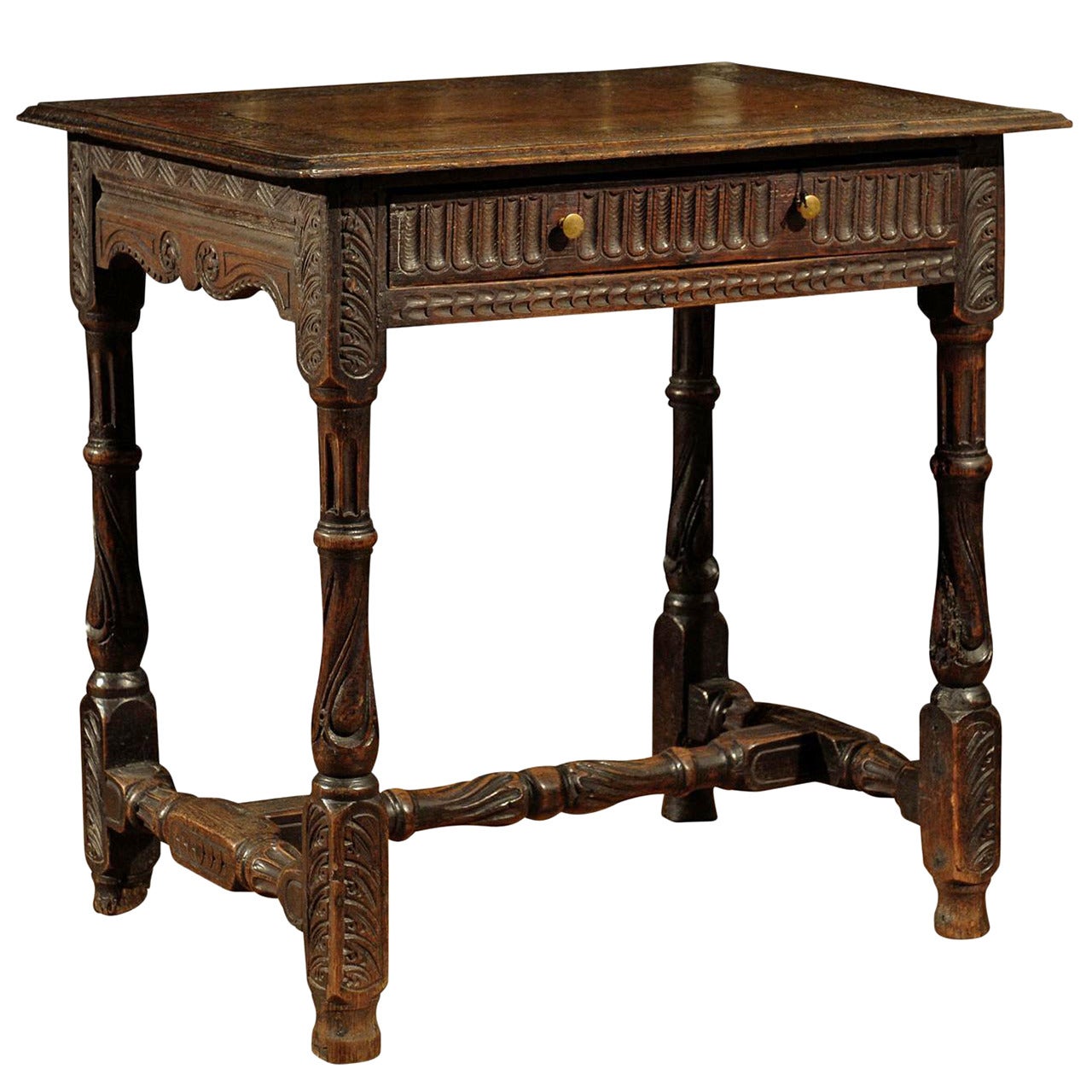 Wonderful English Oak Late 18th Century Side Table
