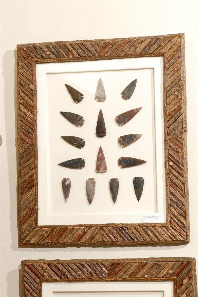 Glass Arrowhead Collection in Hand Crafted Frames