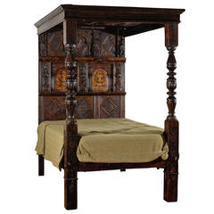 Antique 17th Century English Joined Tester Bed