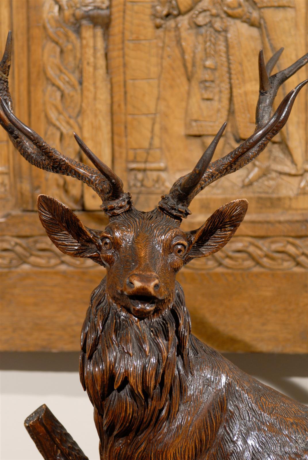 Black Forest Stag Clock, circa 1870s For Sale 3
