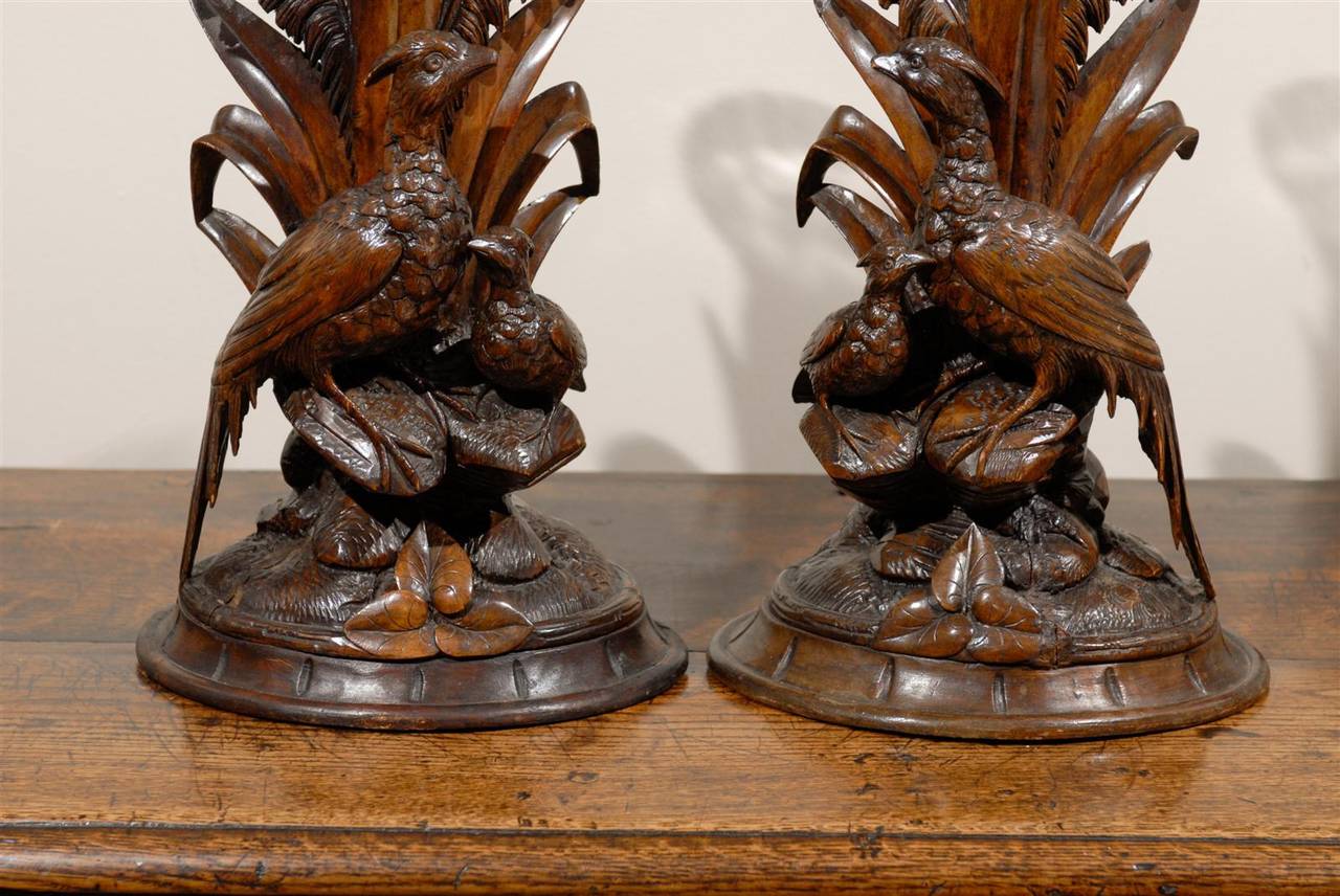 Very Rare Pair of Black Forest Epergnes or Vases, circa 1880 3