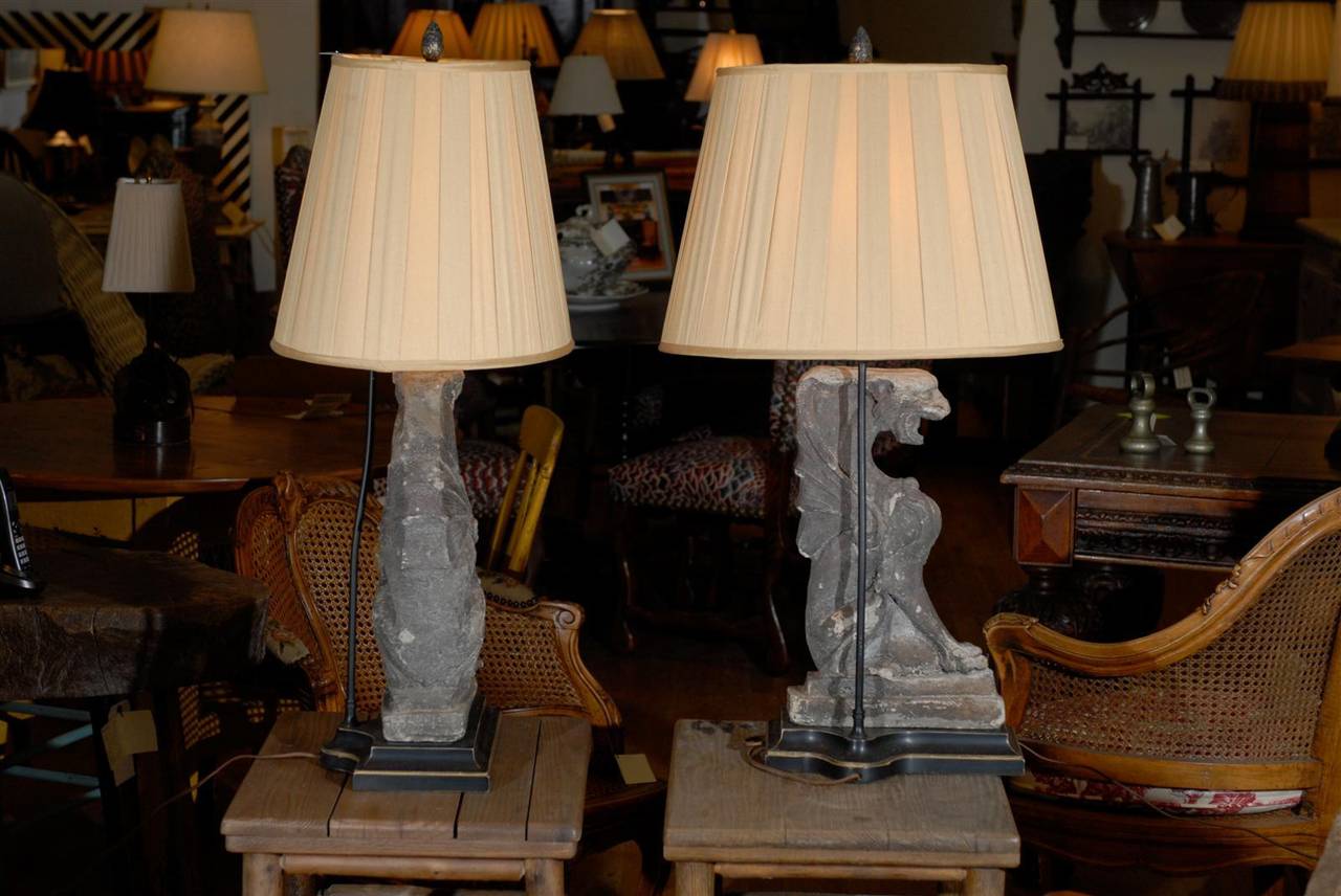 Stone Wonderful Architectural Elements Made into Lamps For Sale